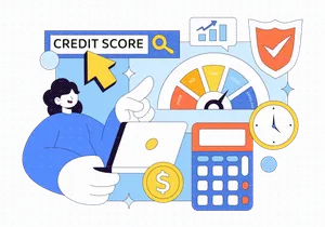 10 Credit Score Vector Illustration