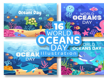 16 World Ocean Day Design Illustration