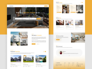 Full Real Estate Landing Page Web UI Kit preview picture