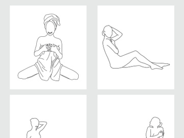 Beauty Woman Line Art, Wall Decoration preview picture