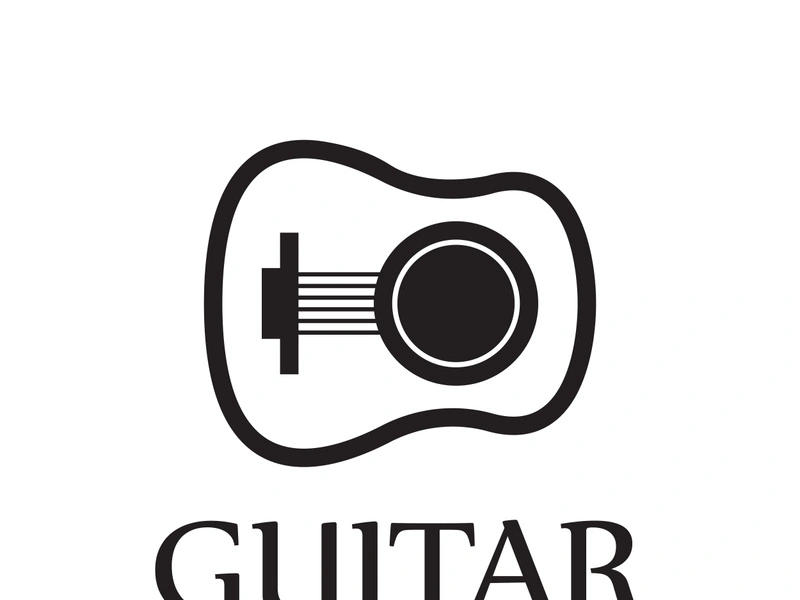 Guitar logo design icon and symbol vector inspiration