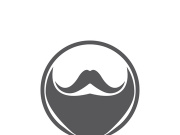 Beard icon logo and mustache vector illustration design symbol