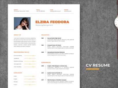Minimalist CV Resume Template - Marketing Management