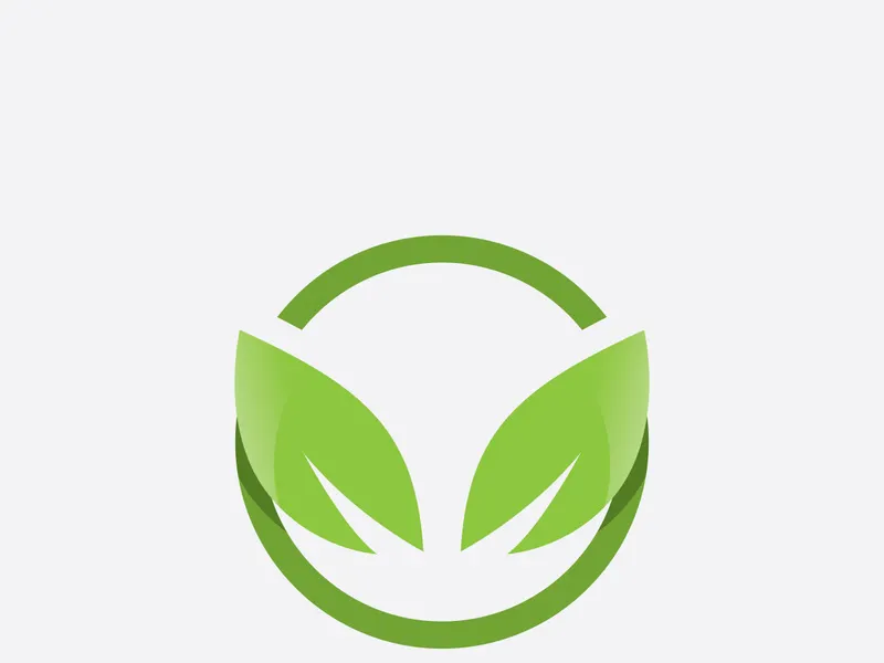 Green leaf ecological element vector icon logo