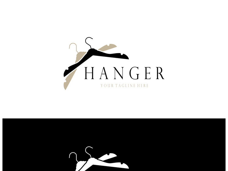 Simple clothes hanger logo details with creative design.for business, boutique, fashion, lifestyle, beauty, wardrobe, wedding dress, clothing store