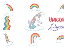 Unicorn rainbow cartoon magic