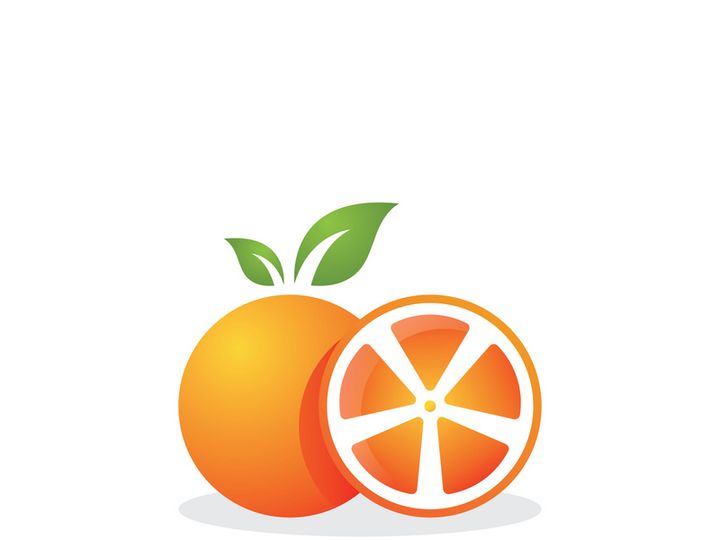 Orange Fresh Fruit Logo template. Vector illustration.