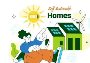 10 Self Sustainable Homes Illustration