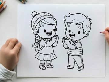 Children laughing and clapping hands vector illustration preview picture