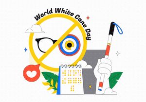 10 International White Cane Day Illustration