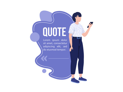 Life situations quote textbox with flat characters set
