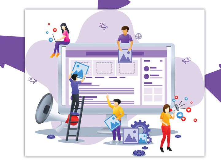 Modern Flat Design Concept Of Social Media Marketing