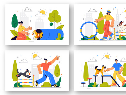 10 Dog Training Playground Illustration