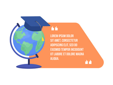International education quote textbox with flat object preview picture