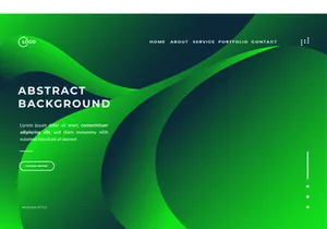 3D Abstract Background Green Wavy