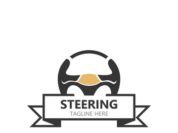 Steering wheel logo automotive car design garage auto repair workshop illustration preview picture