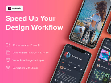 ZINGO - Social Mobile UI Kit for ADOBE XD preview picture