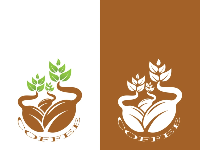 Coffee bean icon vector illustration template