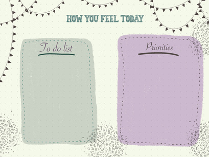 Printable note work daily or study planner for productivity