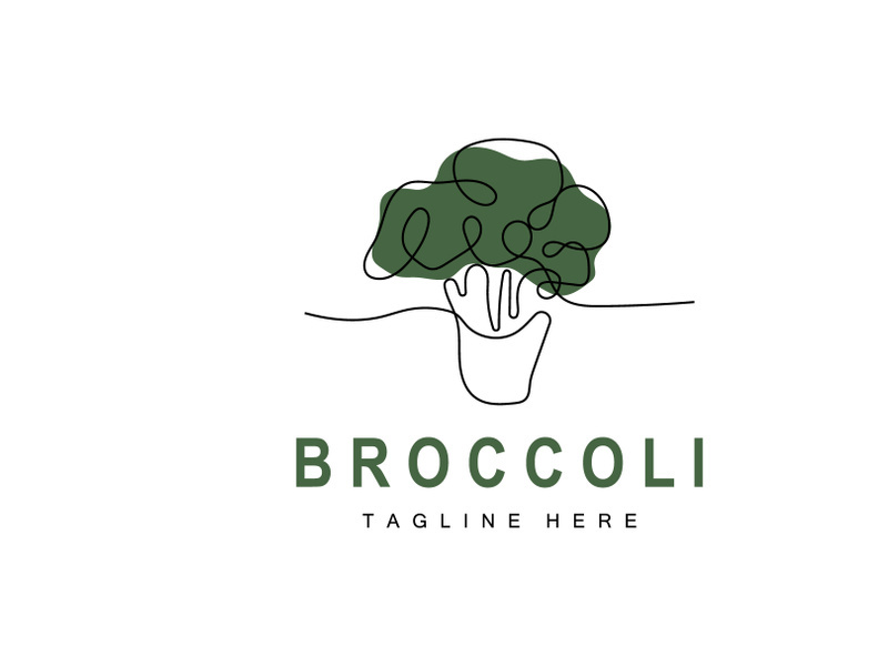 Broccoli Logo Design, Green Vegetable Vector, Broccoli Wallpaper, Vegetable Supermarket Illustration Garden Product Brand