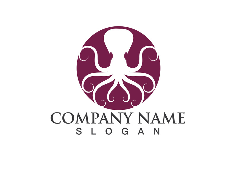 Octopus logo vector design symbol