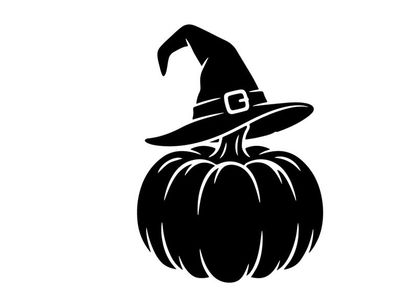 Calabaza de Halloween con sombrero de bruja para celebraciones espeluznantes