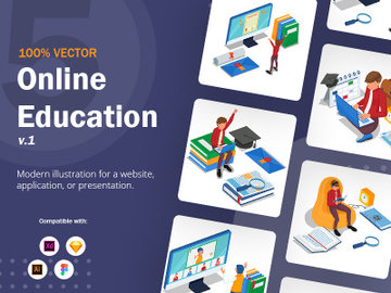 Online education illustration v1 preview picture