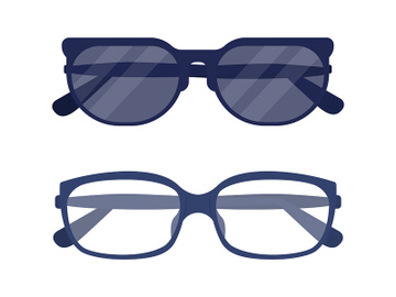 Various glasses semi flat color vector object set preview picture