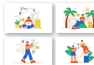 12 Digital Nomad Lifestyle Illustration