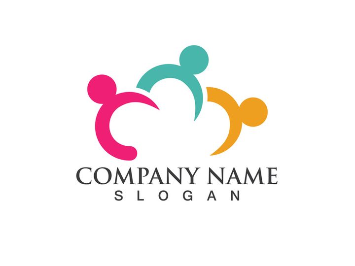 Community Logo Design Template for Teams or Groups.network and social icon design