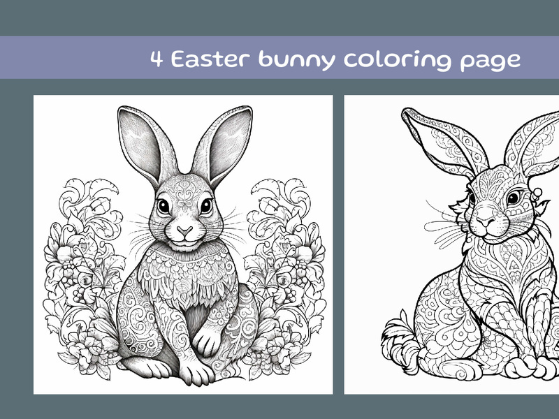Easter bunny coloring page
