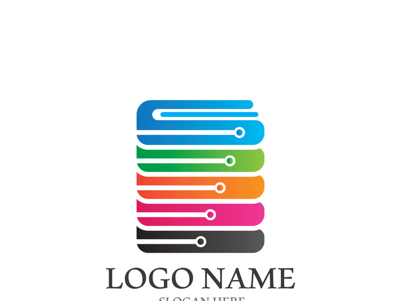 Digital book logo technology vector icon design
