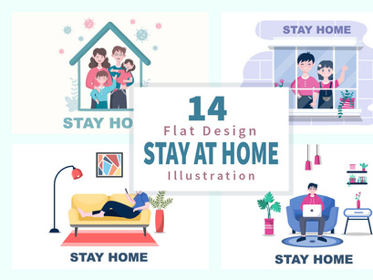 14 Stay at Home Flat Design