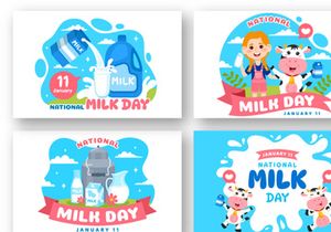 12 National Milk Day Illustration