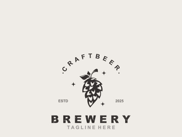 Brewery logo craft beer template design emblems beer cafe, bar, brewing company illustration preview picture