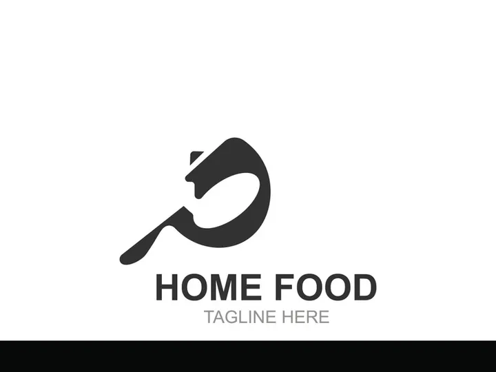 Home Food Creative idea of logo. Home Cooking, home food logotype template