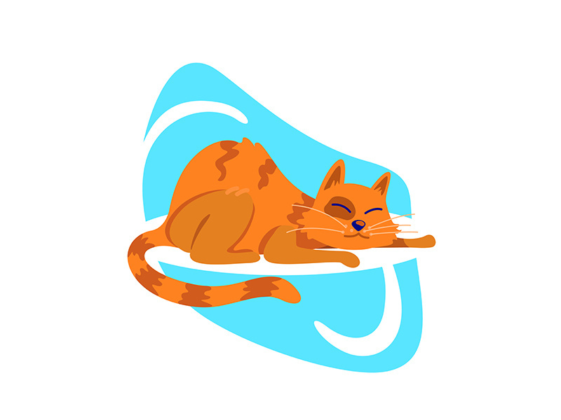 Tabby cat flat color vector character