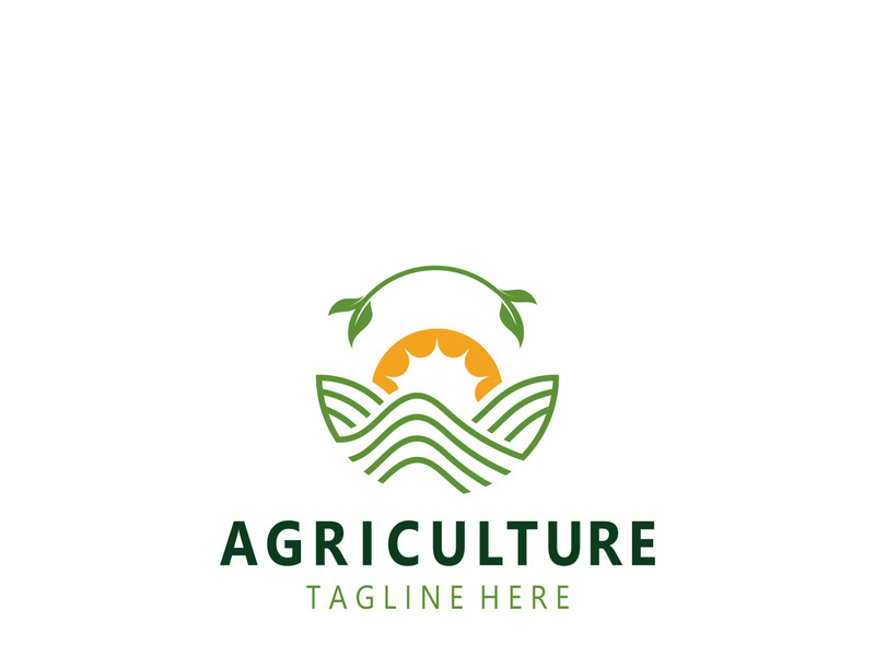 Agriculture Farm Logo Design. Premium country farming field natural harvest