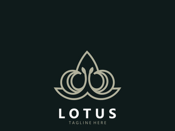 Lotus flower minimalist design, elegance Lotus flower logo template preview picture