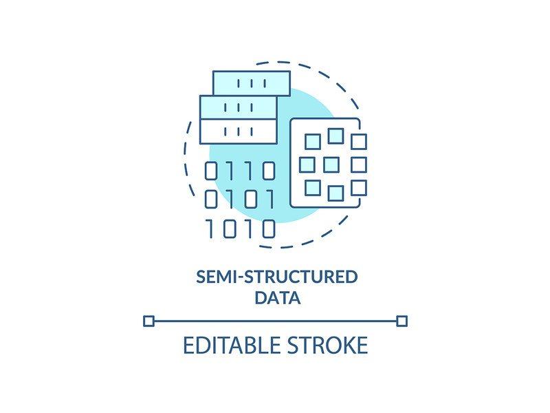 Semi-structured data turquoise concept icon