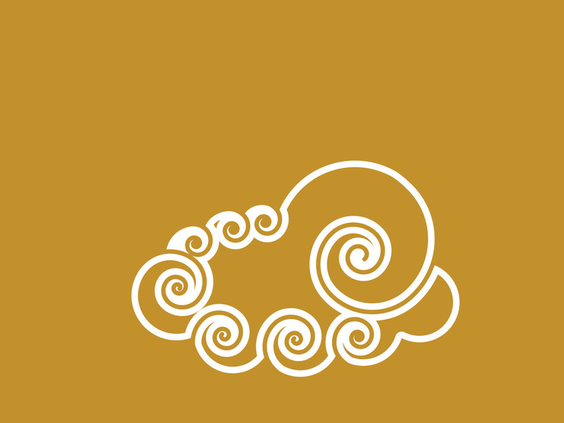 Chinese Cloud template vector icon illustration