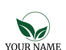 Green leaf logo design vector illustration