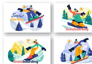 10 Snowboarding Sport Illustration