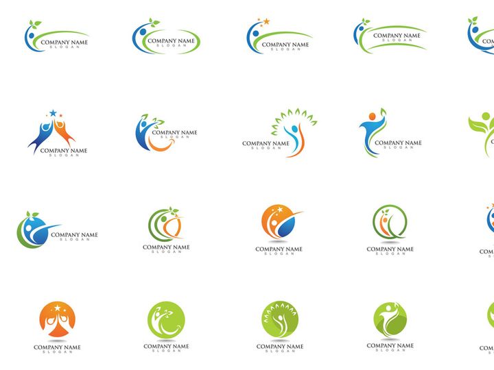 Healt people life leaf logo vector