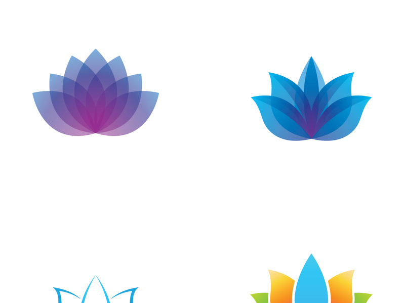 Colorful lotus flower logo design.