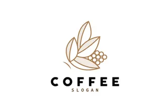 vintage retro design logo coffee bean drink simple concept illustration template