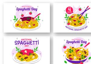 11 National Spaghetti Day Illustration