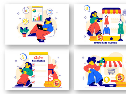 10 Online Side Hustles Illustration