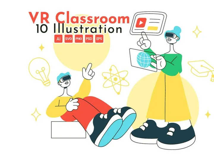 10 VR Classroom Education Illustration