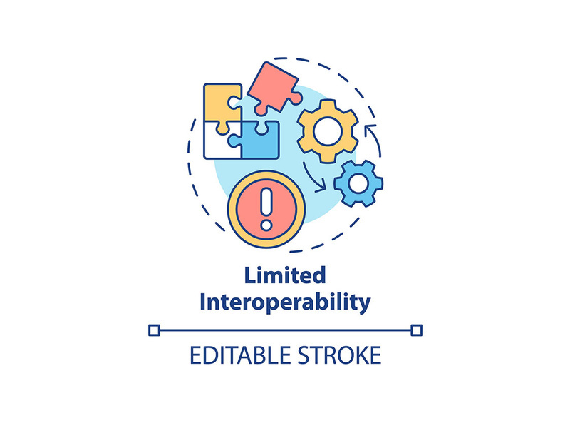 Limited interoperability concept icon